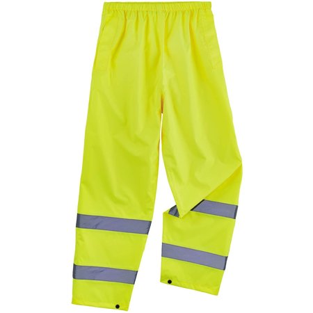 GLOWEAR BY ERGODYNE Lime M Lightweight Hi-Vis Rain Pants - Class E 8916